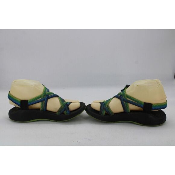 Chacos Hiking Sandals ZX2 Vibram Sole Double Strap W6 Yellow Green Blue Toe Loop - Picture 7 of 11